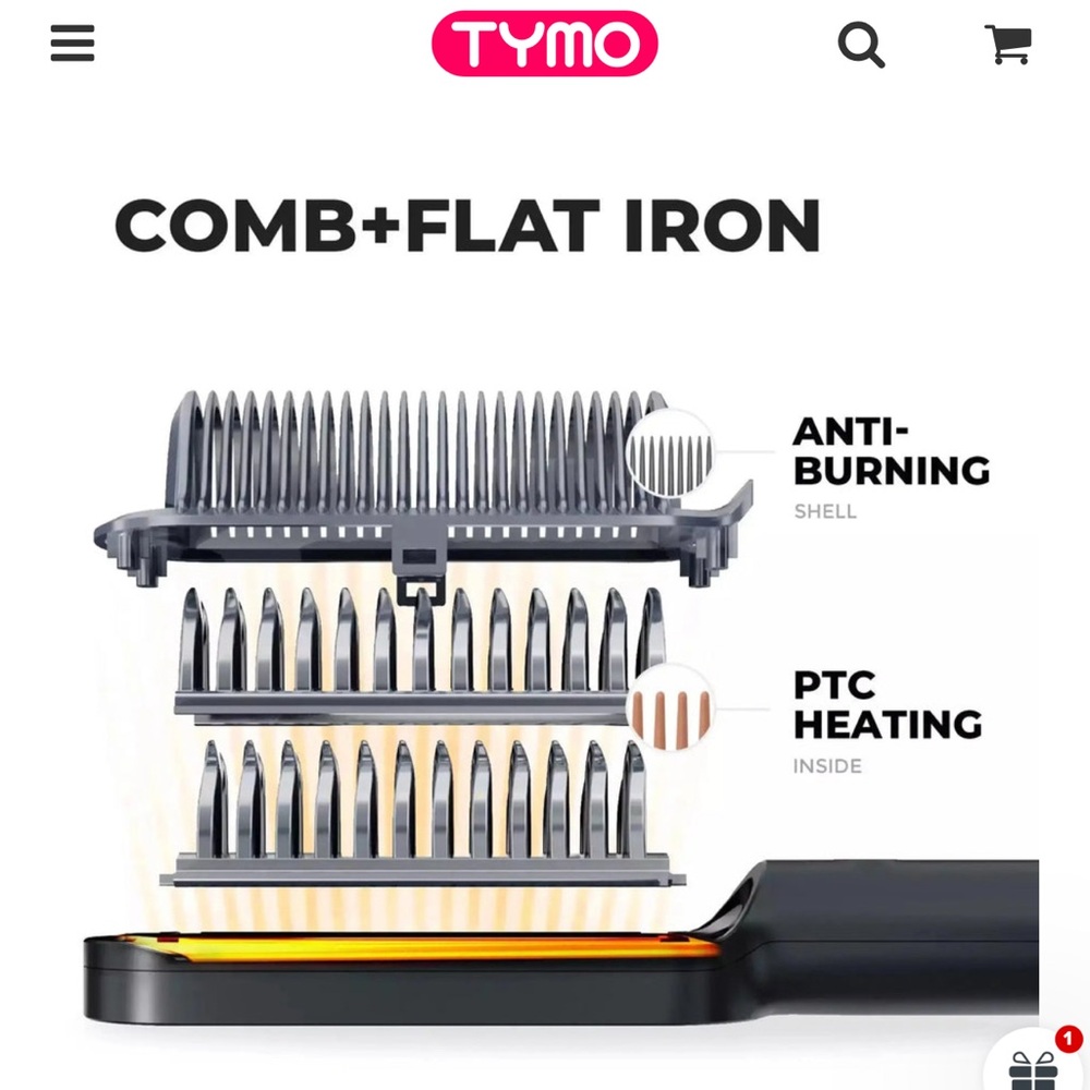 TYMO RING Hair Staightening Comb + accessories.
NWOT. Excellent condition. - Picture 16 of 16